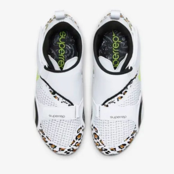 Sz 6.5,7,7.5 Women Nike SuperRep Cycle White Leopard Cycling Shoes CJ0775-177 - Picture 5 of 13